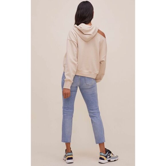 ASTR the label Swift Shoulder Cut Out Hoodie Sweatshirt Sand size M - Picture 2 of 13